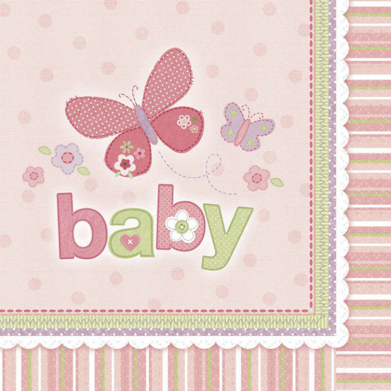 Carter's Baby Girl Lunch Napkins (16 count) - Click Image to Close