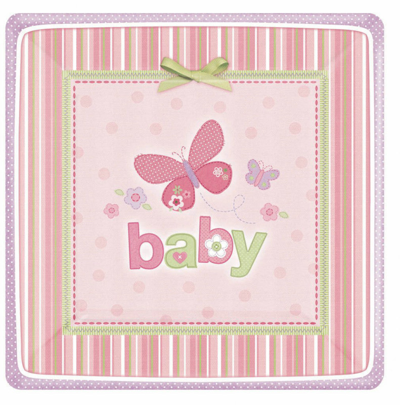 Carter's Baby Girl Square Dessert Plates (8 count)