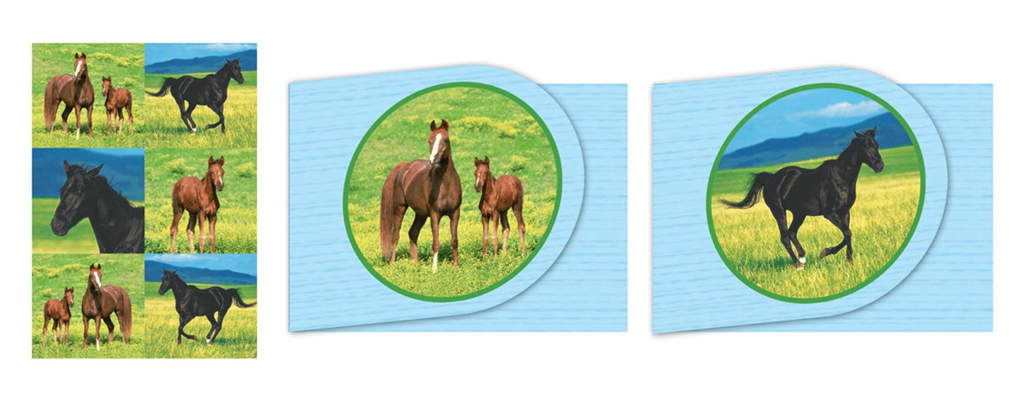 Wild Horses Notepads with Stickers Asst. (4 count) - Click Image to Close