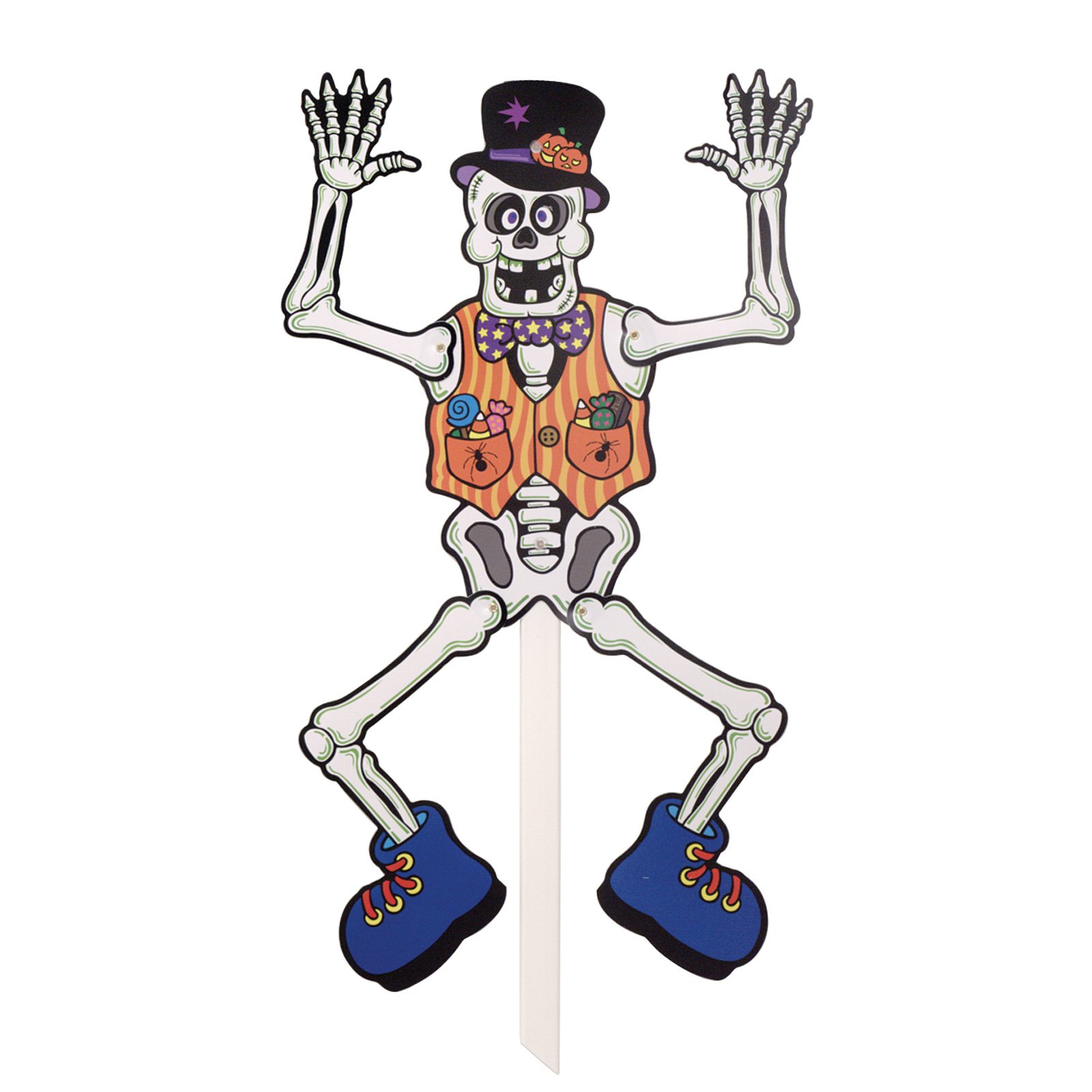 Skeleton Posable Yard Sign - Click Image to Close