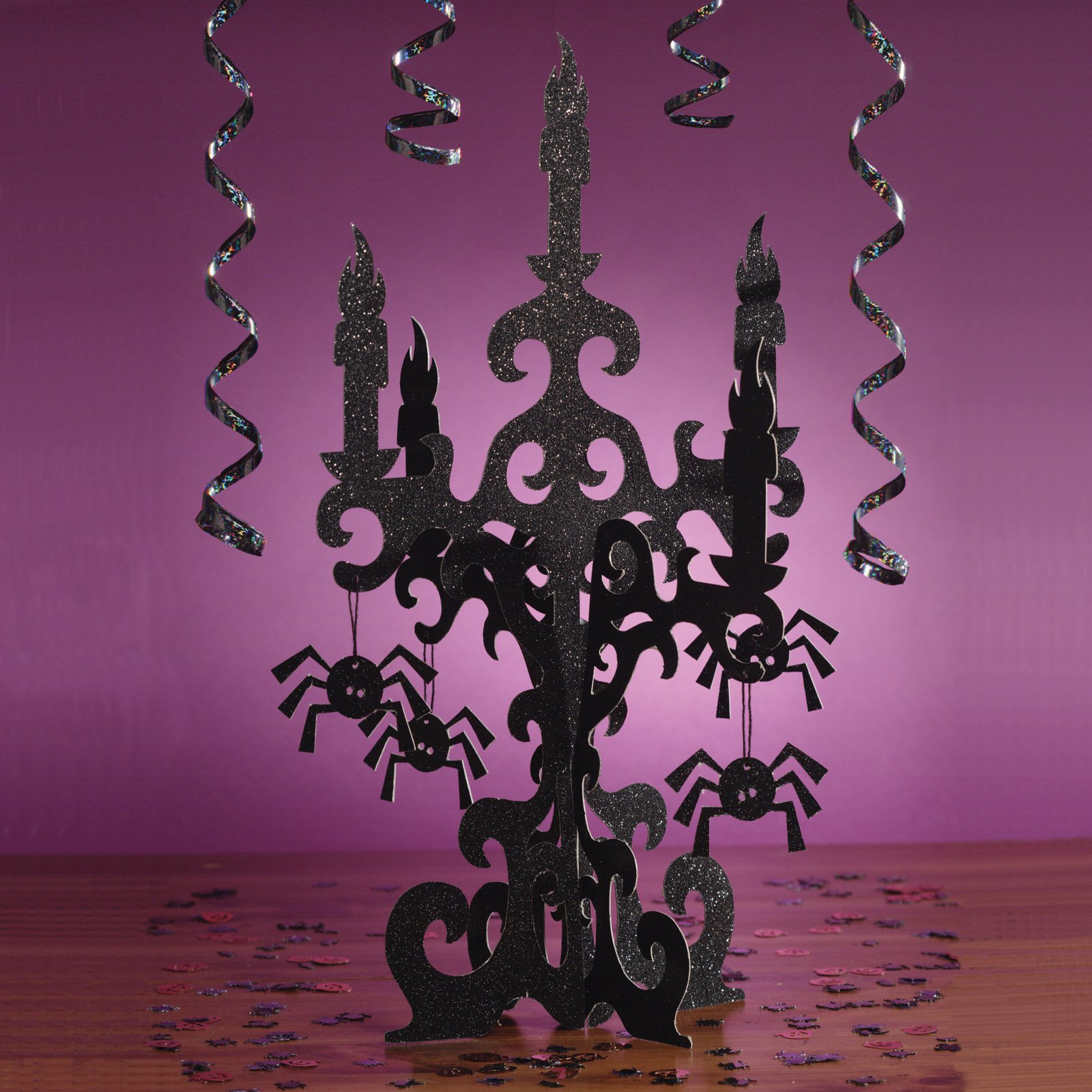 3-D Glitter Candelabra Centerpiece - Click Image to Close