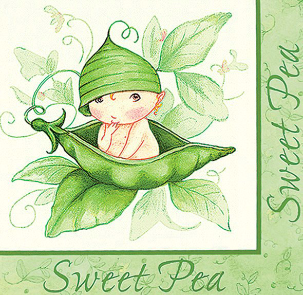 Sweet Pea Lunch Napkins (16 count) - Click Image to Close