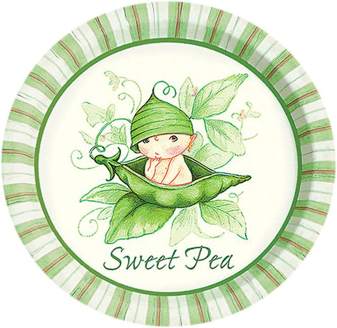 Sweet Pea Dessert Plates (8 count) - Click Image to Close