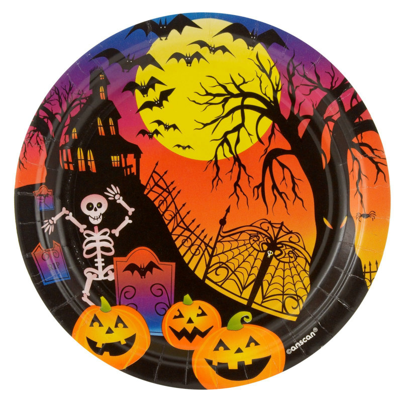 Haunted Hill Dessert Plates (8 count) - Click Image to Close