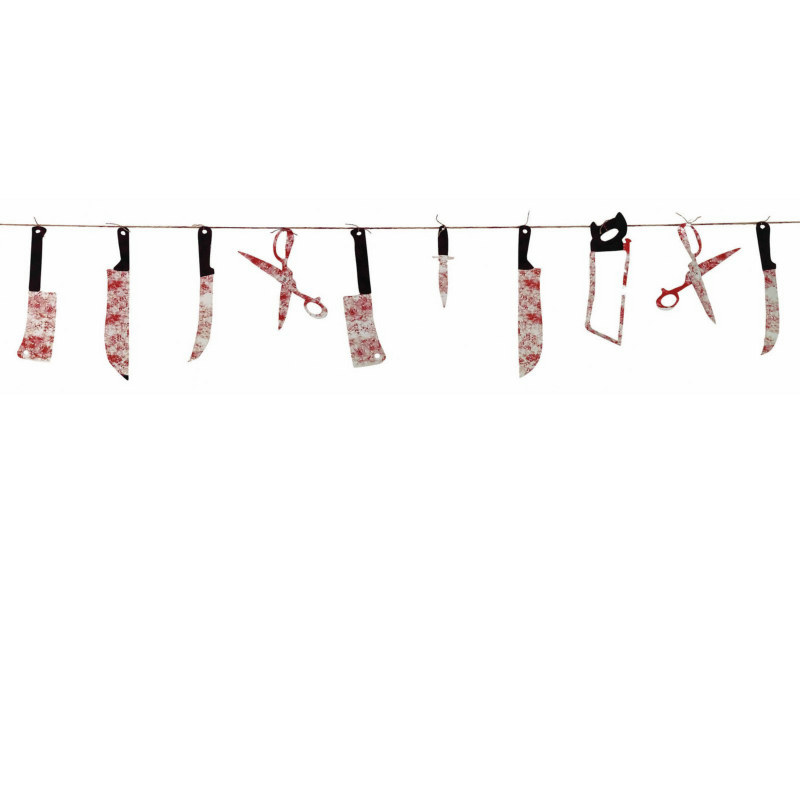 7' Bloody Weapon Garland - Click Image to Close