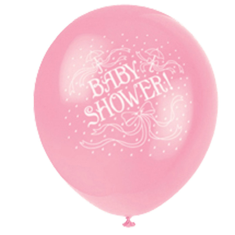 Baby Shower 12" Pink Latex Balloons (6 count)
