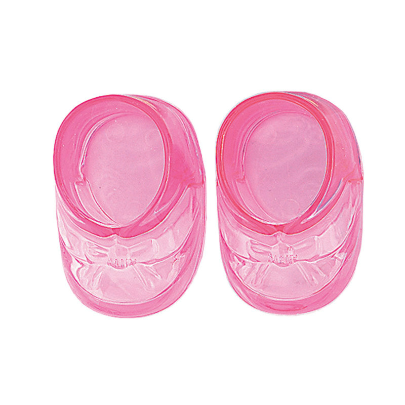 Pink Plastic Baby Boots (2 count) - Click Image to Close