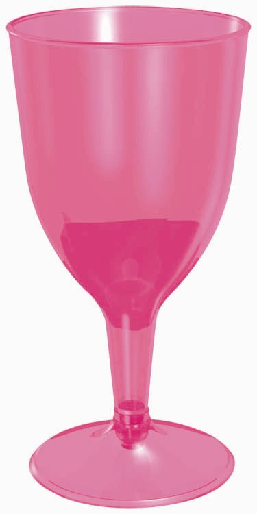 Hot Pink Plastic 8 oz. Wine Glasses (20 count) - Click Image to Close