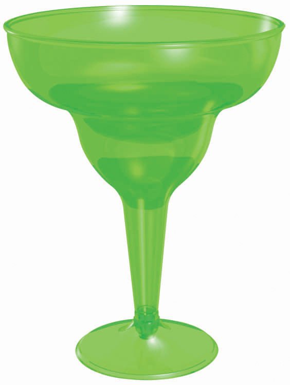 Green Plastic 8 oz. Margarita Glasses (20 count) - Click Image to Close