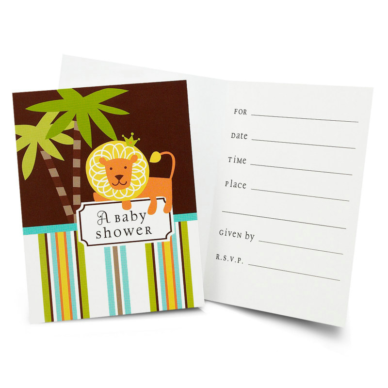 King of the Jungle Invitations (8 count) - Click Image to Close