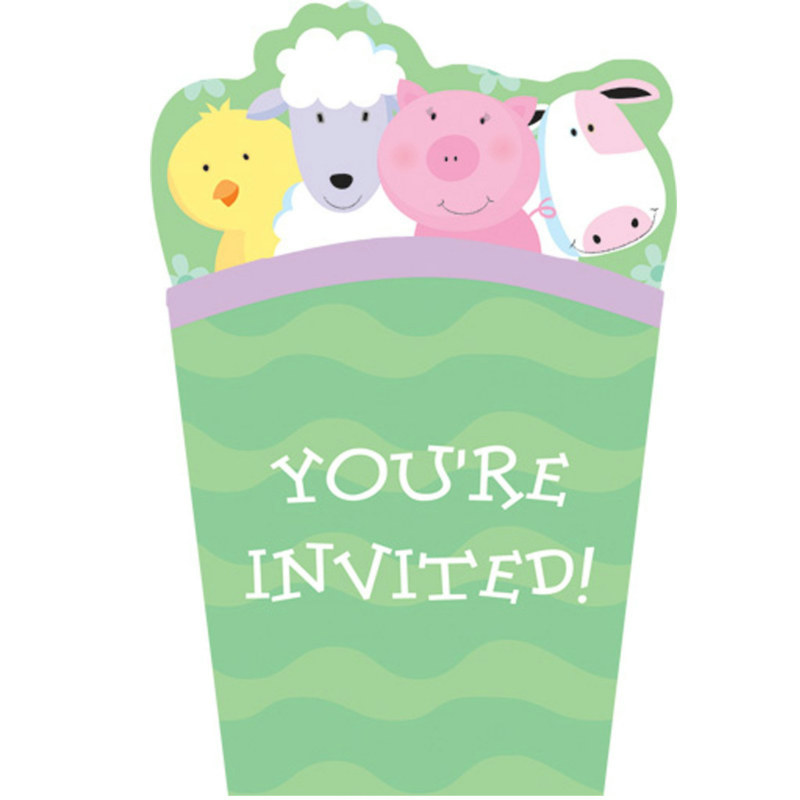 Barnyard Pop Up Invitations (8 count)