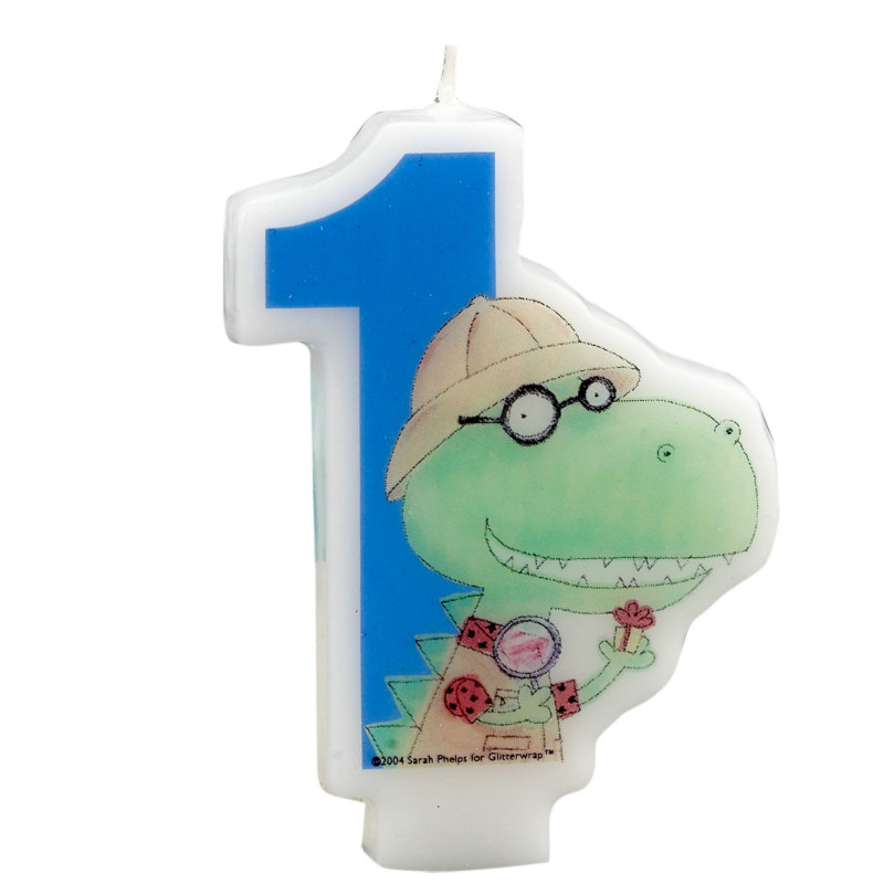 Dinomite 1st Birthday Molded Candle - Click Image to Close