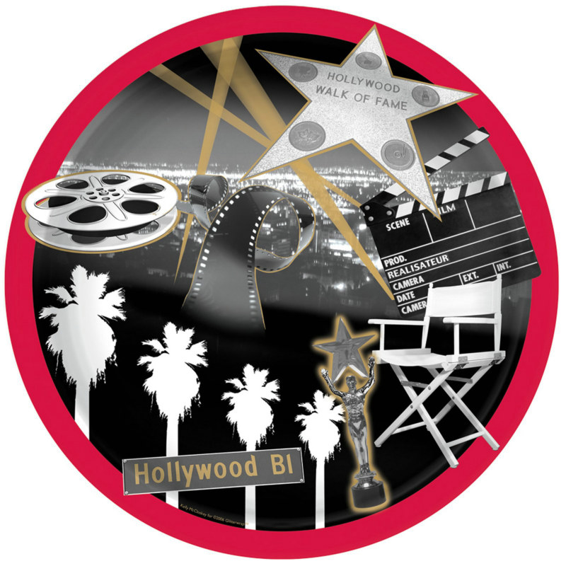 Hollywood Star Dessert Plates (8 count) - Click Image to Close