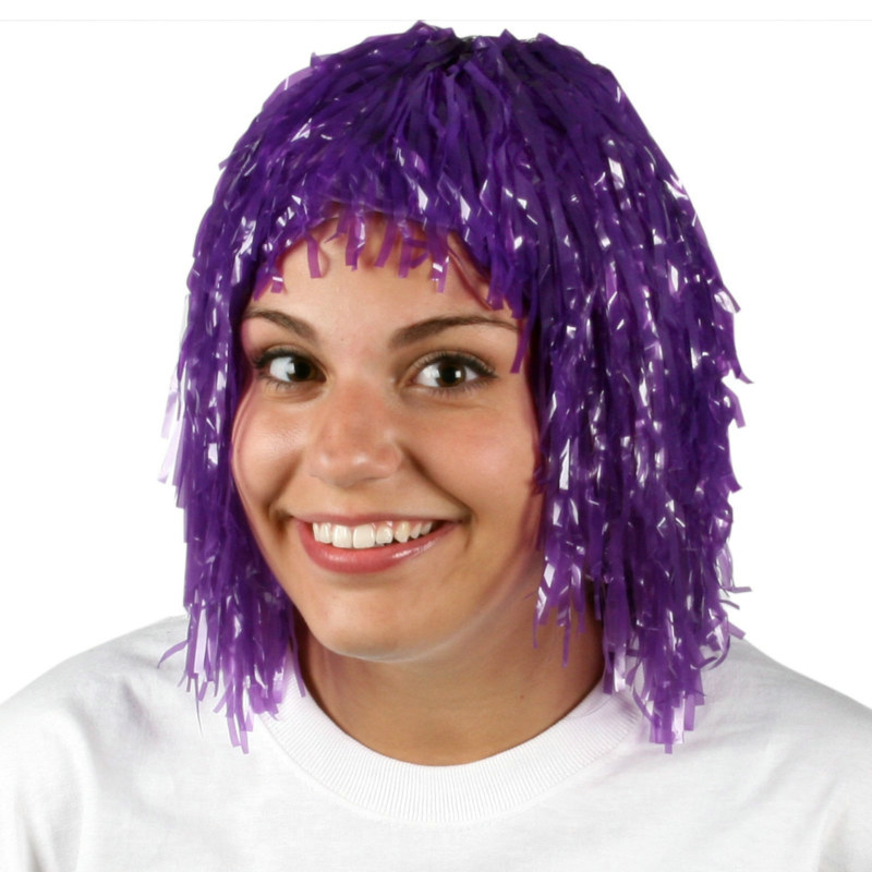 Purple Pom Pom Head Wig - Click Image to Close