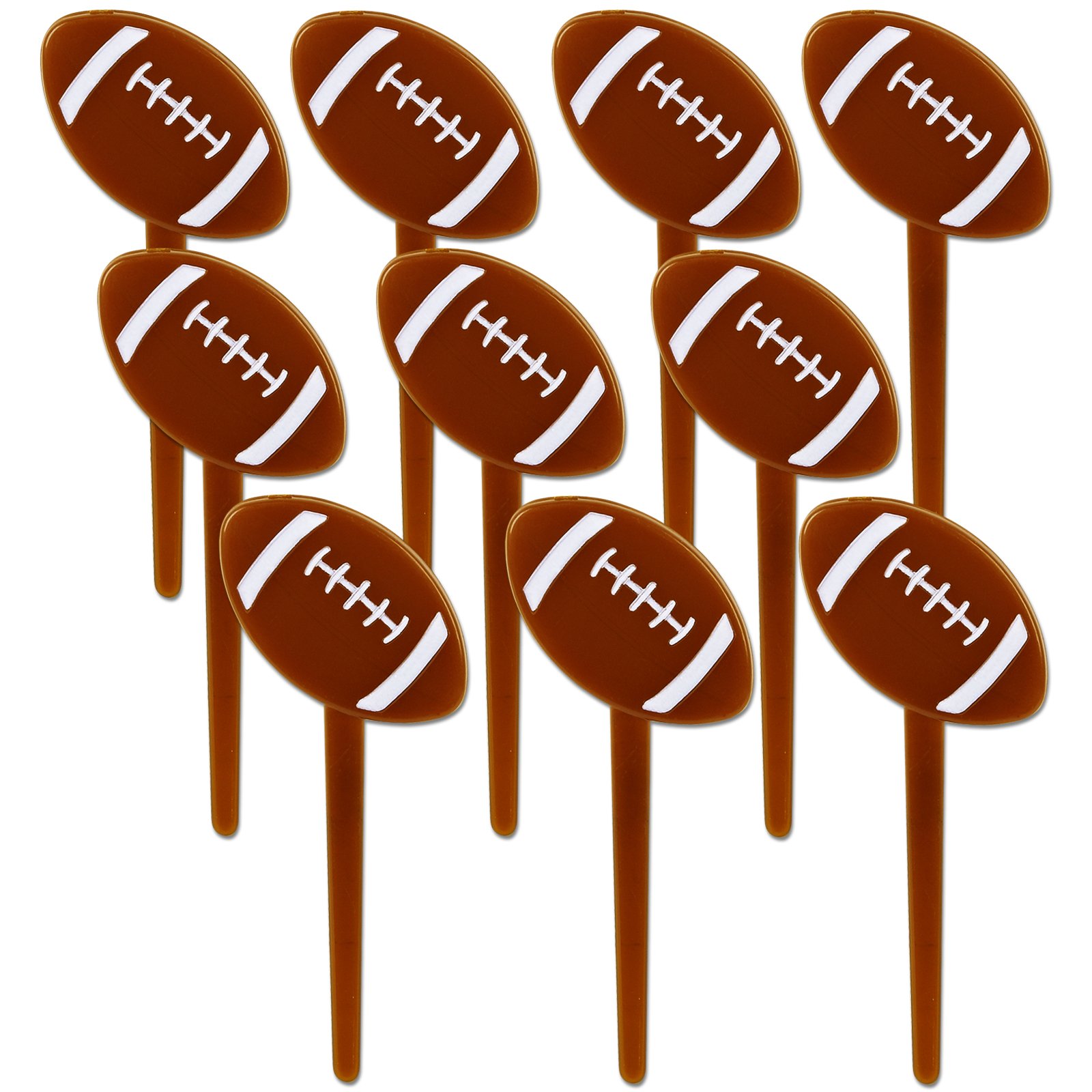 3" Football Party Picks (36 count) - Click Image to Close