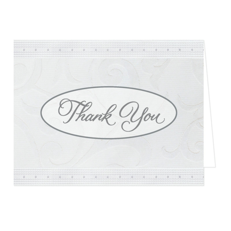 White on White Thank You Cards (25 count) - Click Image to Close