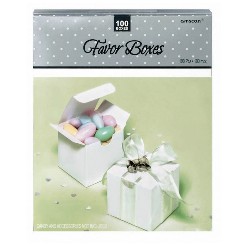 White Favor Boxes (100 count) - Click Image to Close