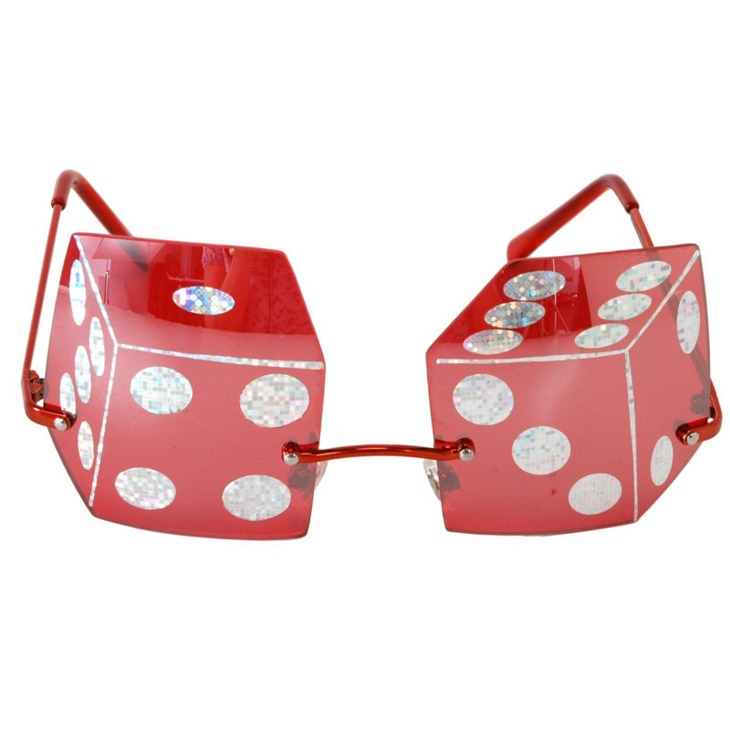 Rimless Red Dice Sunglasses - Click Image to Close