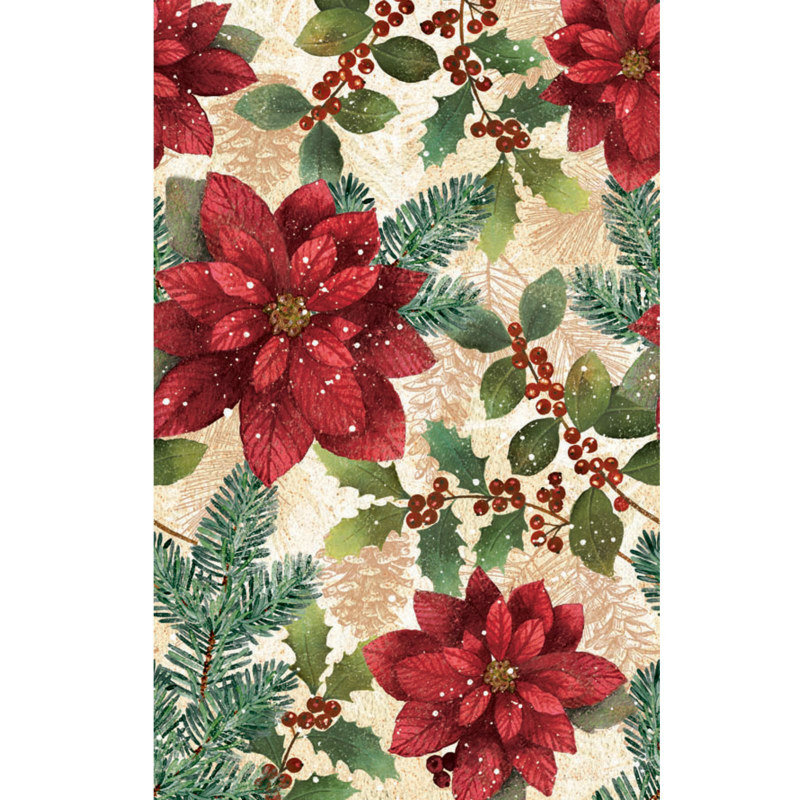 Poinsettia Plastic Tablecover - Click Image to Close