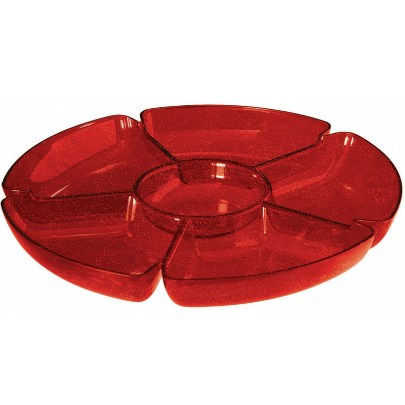 Small Red Glitter Section Tray - Click Image to Close