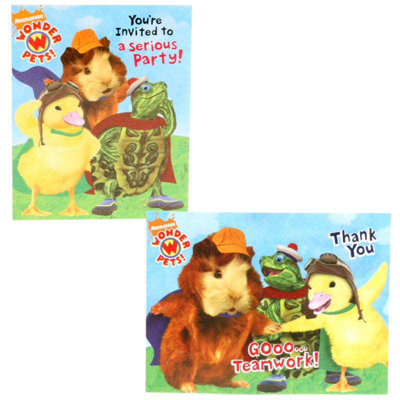 Wonder Pets Invitations and Thank-You Notes (8 each)