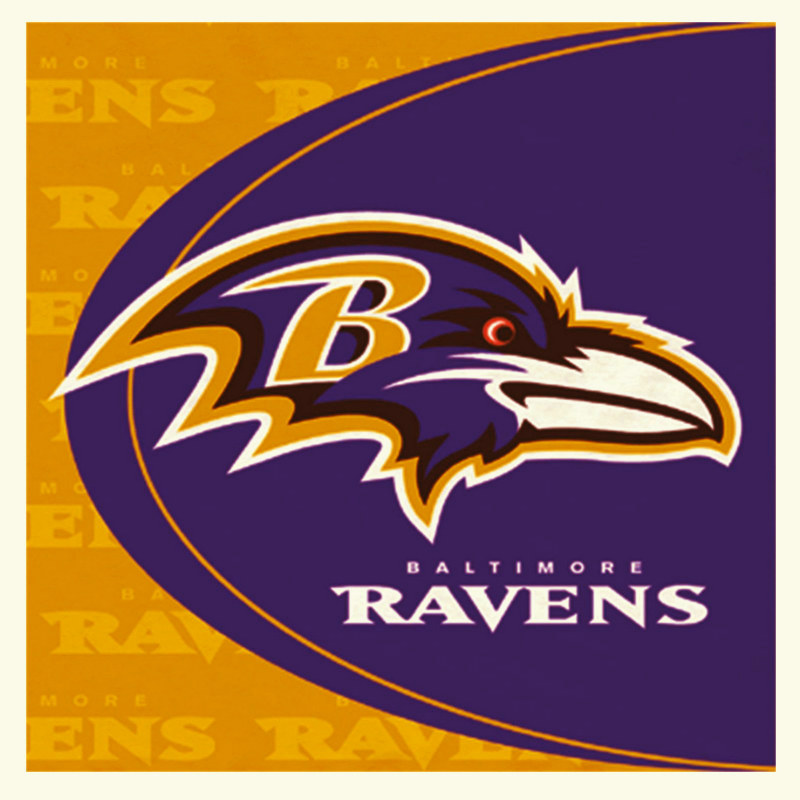 Baltimore Ravens Lunch Napkins (16 count) - Click Image to Close