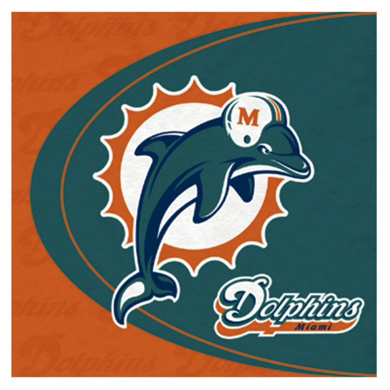 Miami Dolphins Lunch Napkins (16 count) - Click Image to Close