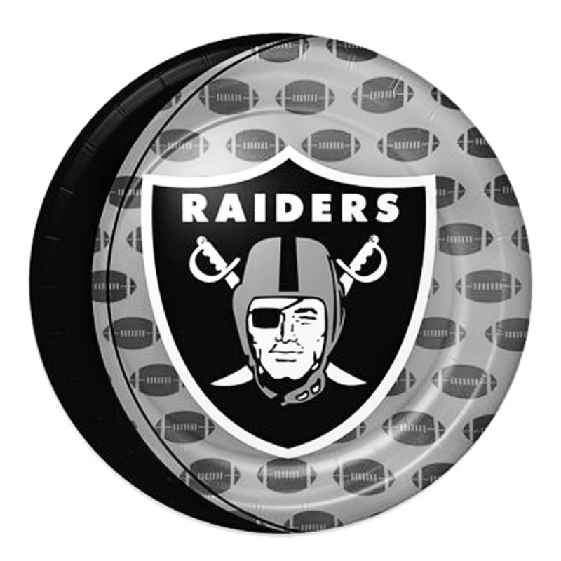 Oakland Raiders Dinner Plates (8 count) - Click Image to Close