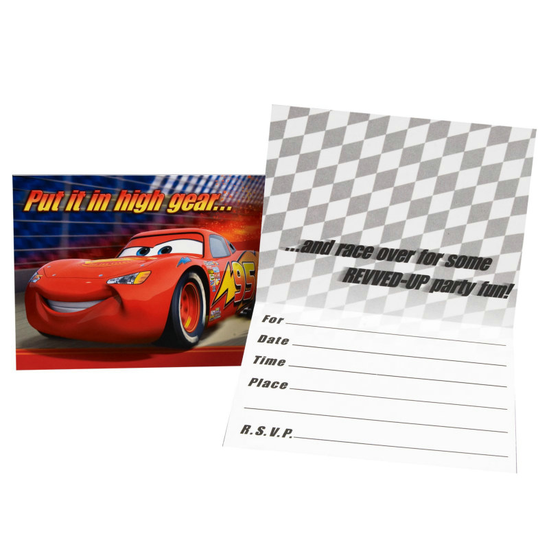 Disney's World of Cars Invitations (8 count) - Click Image to Close