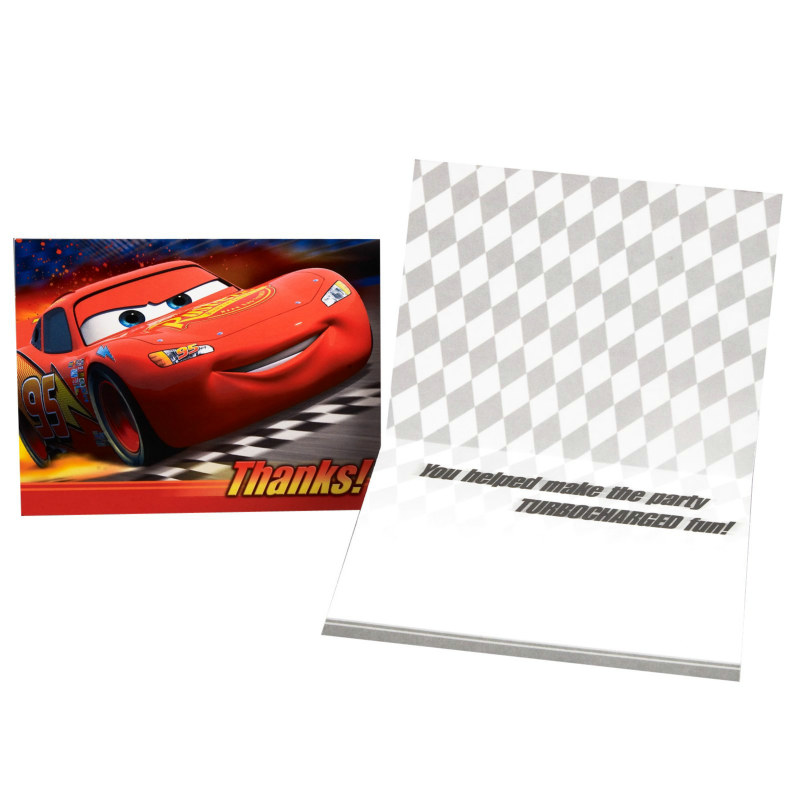 Disney's World of Cars Thank You Cards (8 count) - Click Image to Close