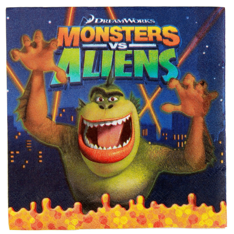 Monsters vs. Aliens Lunch Napkins (16 count) - Click Image to Close