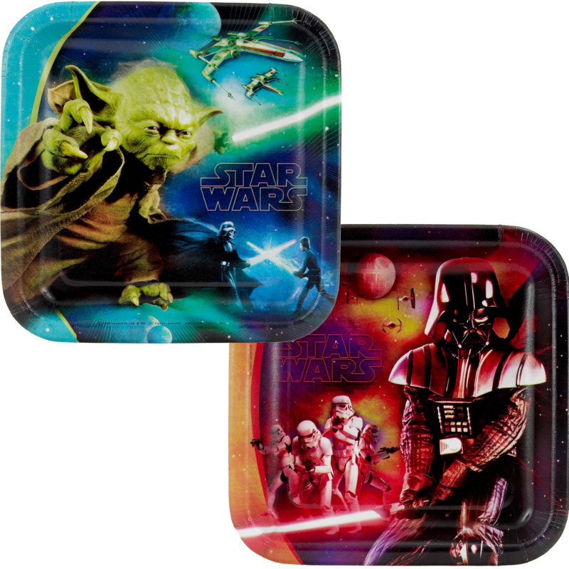 Star Wars 3D Feel the Force Square Dessert Plates Asst. (8 count - Click Image to Close