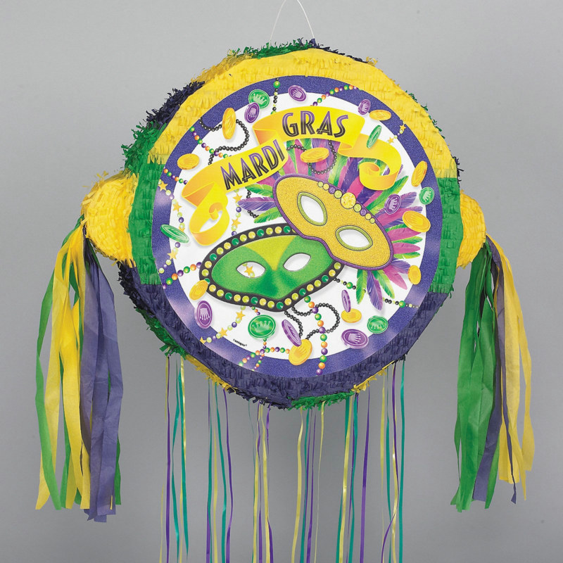 Mardi Gras Drum Pull String Pinata - Click Image to Close