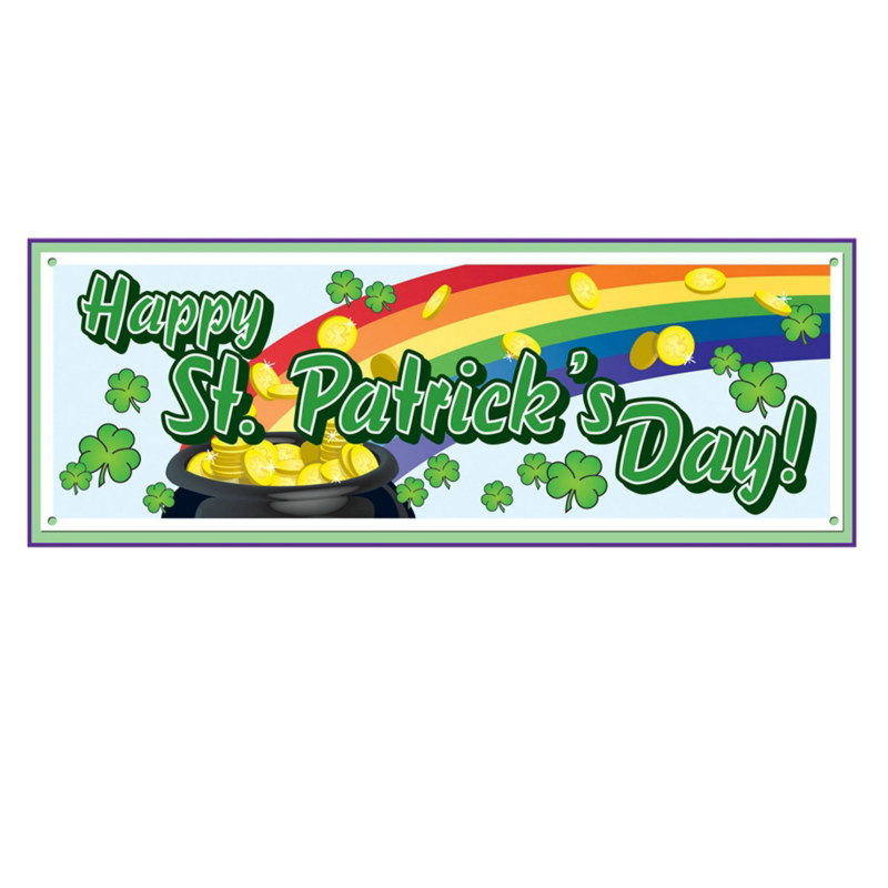 5' Happy St. Patrick's Day Banner - Click Image to Close