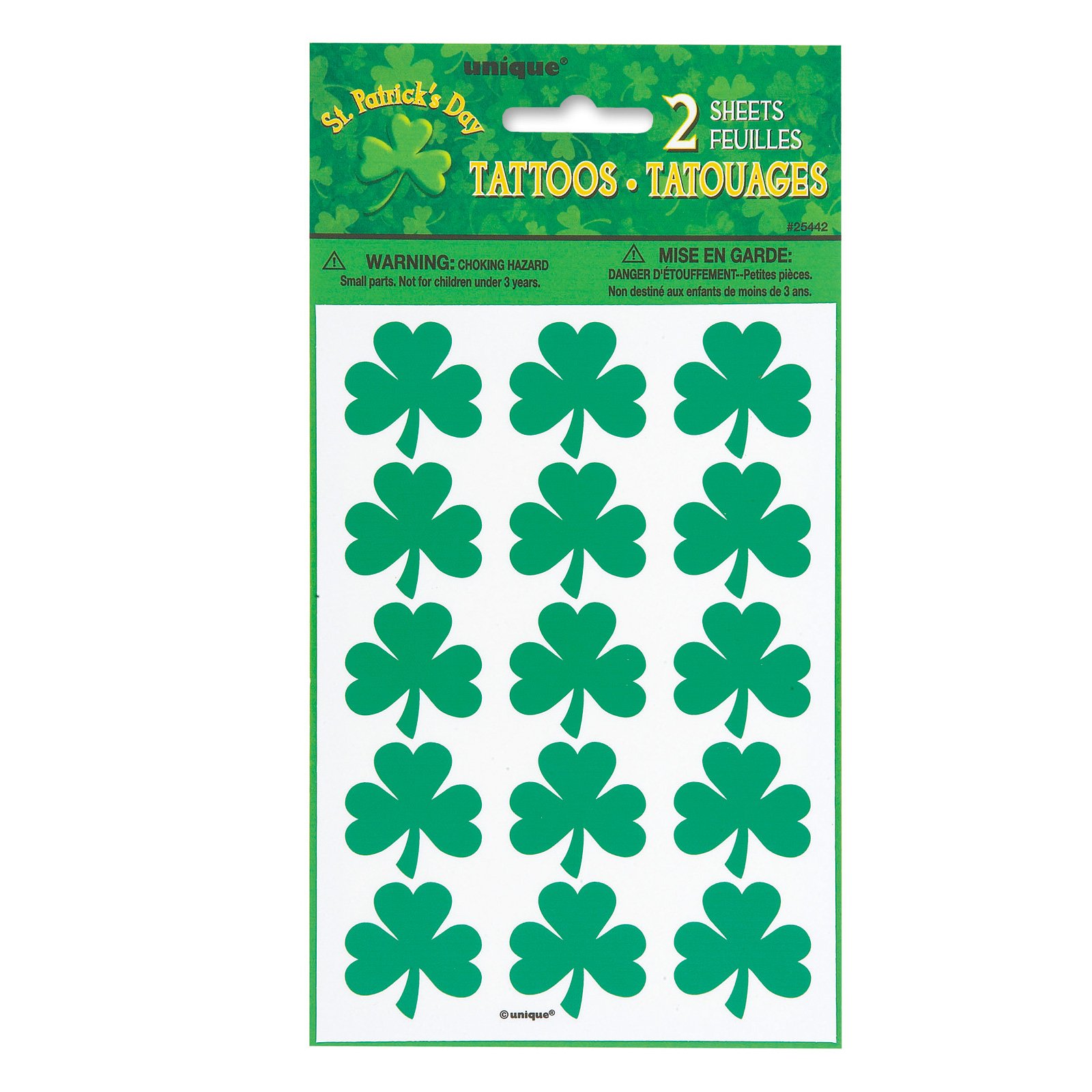 Shamrock Tattoo Sheets (2 count) - Click Image to Close