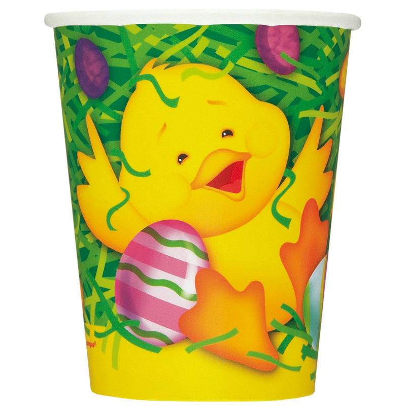 Easter Ducky 9 oz. Paper Cups (8 count) - Click Image to Close