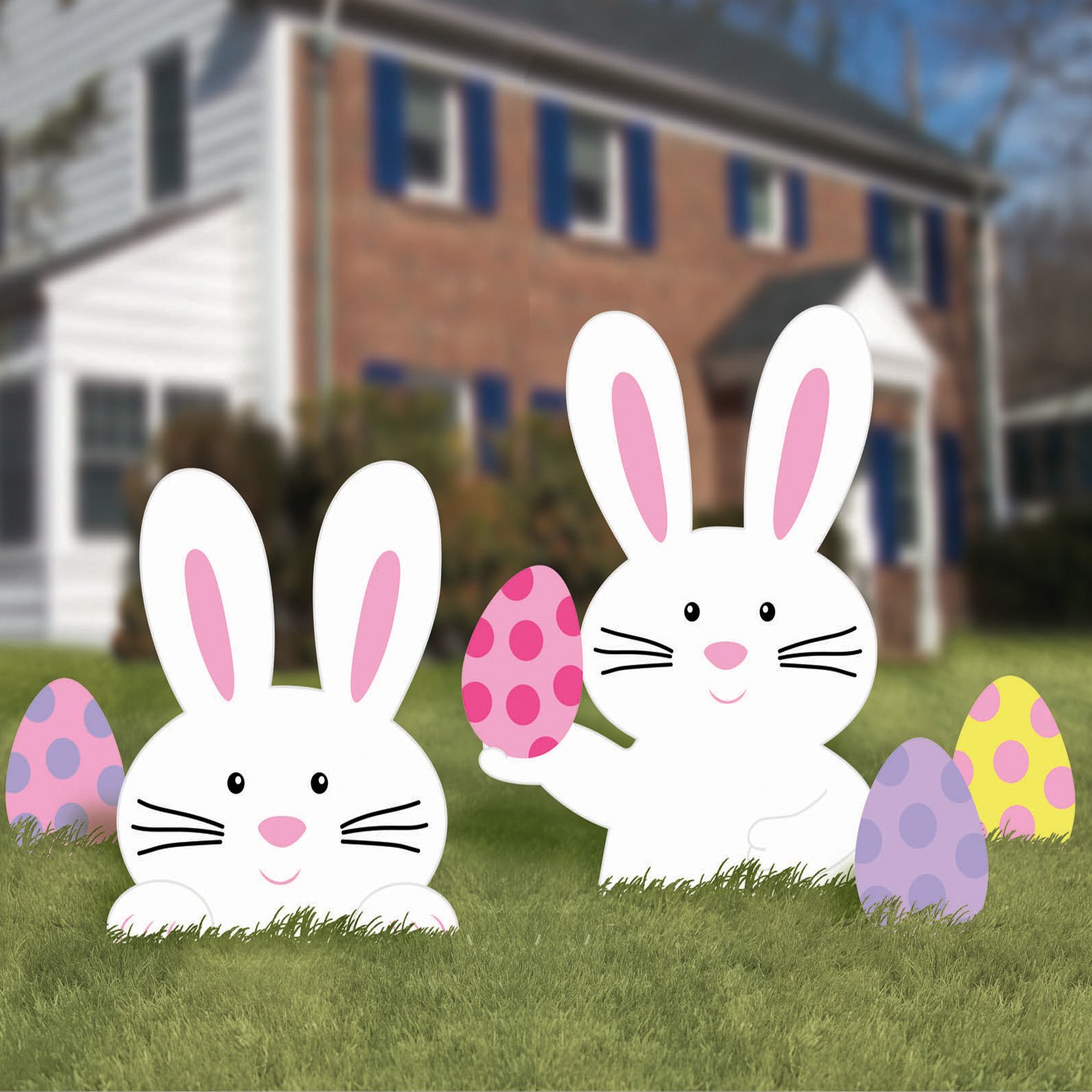 Bunny Lawn Signs Asst. (5 count) - Click Image to Close