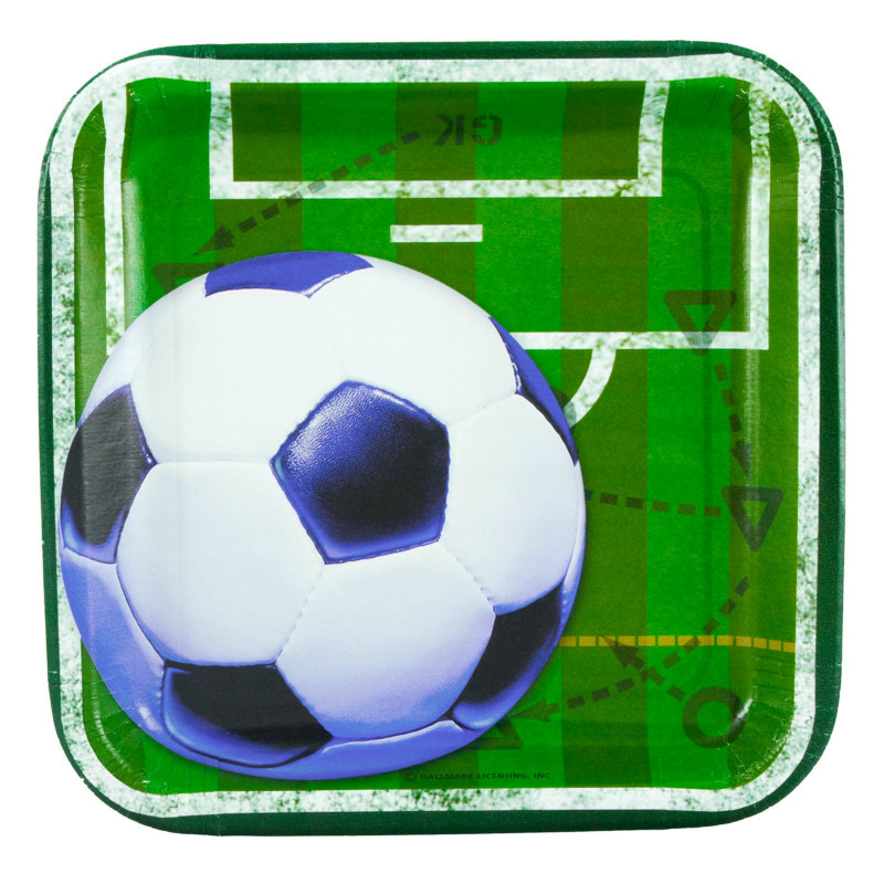 Soccer Square Dessert Plates (8 count)