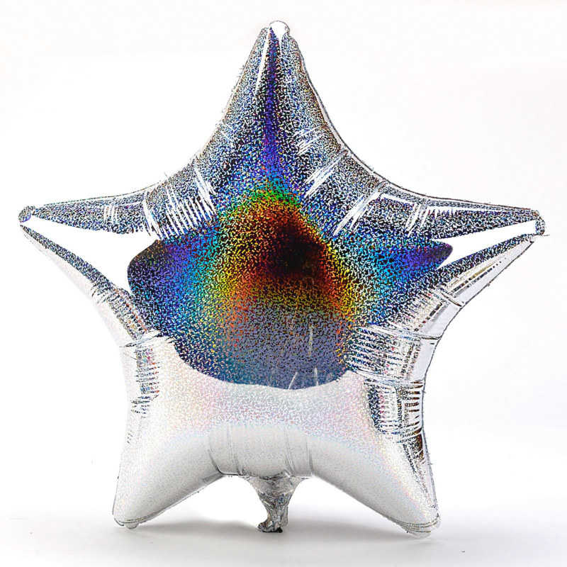 Silver Prismatic Star 18" Foil Balloon - Click Image to Close