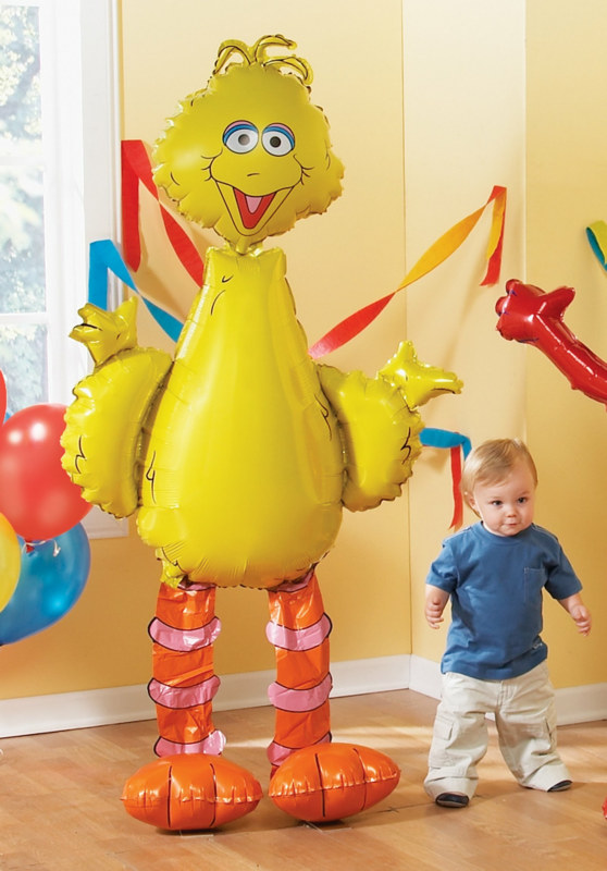 Big Bird Airwalker 62" Jumbo Foil Balloon - Click Image to Close