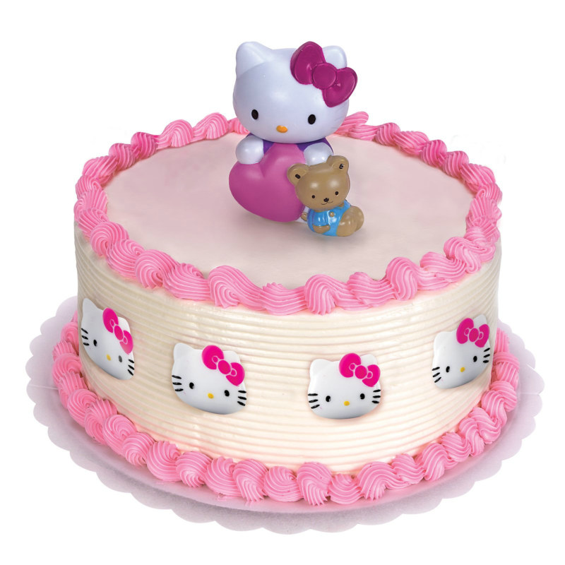 Hello Kitty Cake Topper and 8 Rings - Click Image to Close