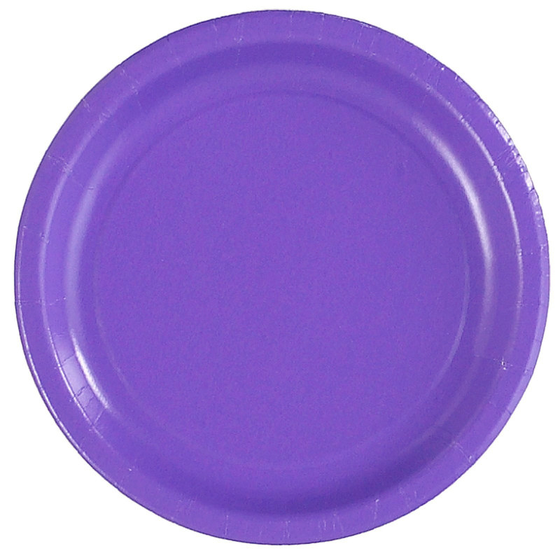 Purple Paper Dessert Plates (24 count) - Click Image to Close