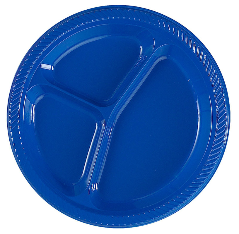 Royal Blue Divided Dinner Plates (20 count)