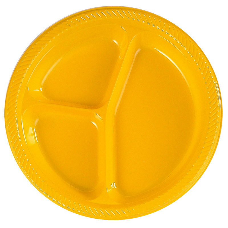 Yellow Divided Dinner Plates (20 count)
