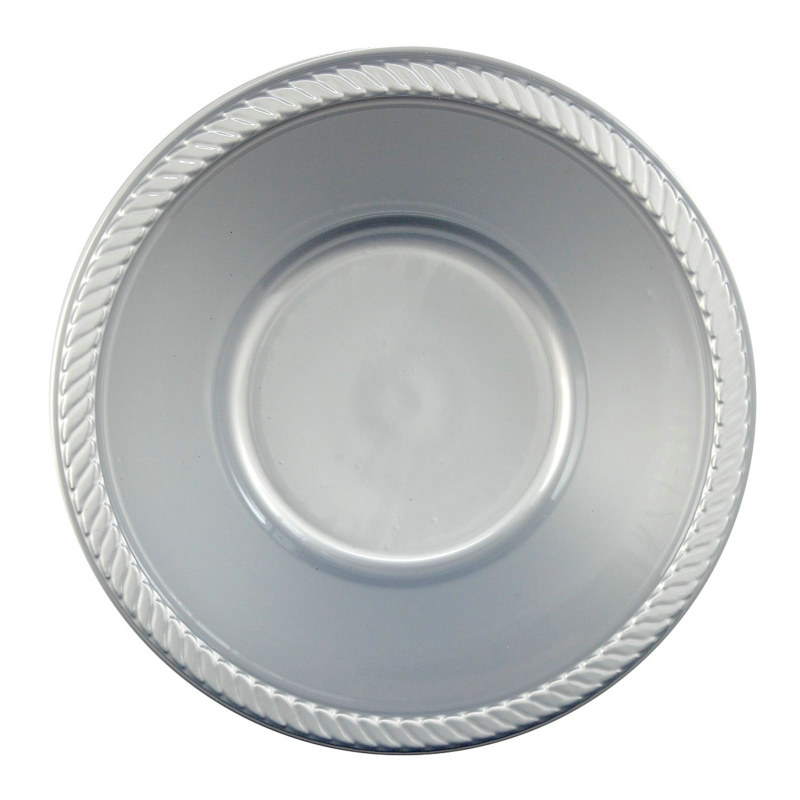 Silver Plastic Bowl (20 count) - Click Image to Close