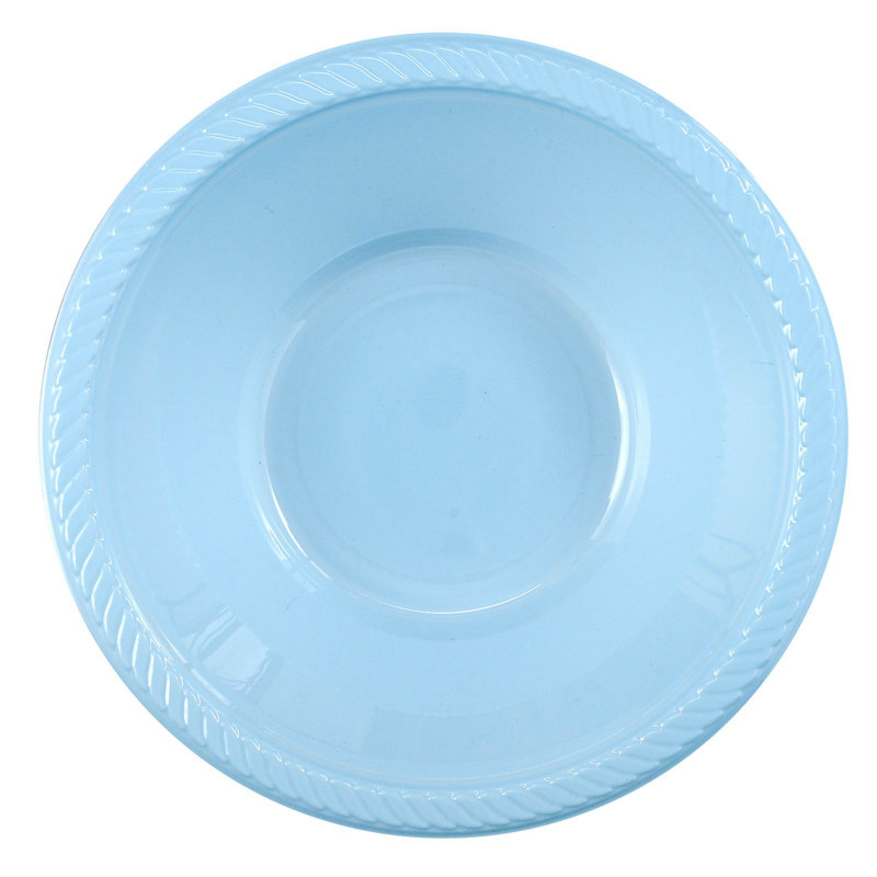 Light Blue Plastic Bowl (20 count) - Click Image to Close