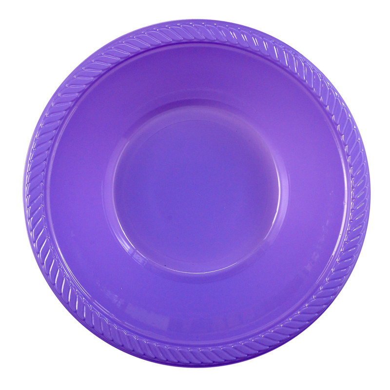 Purple Plastic Bowl (20 count) - Click Image to Close