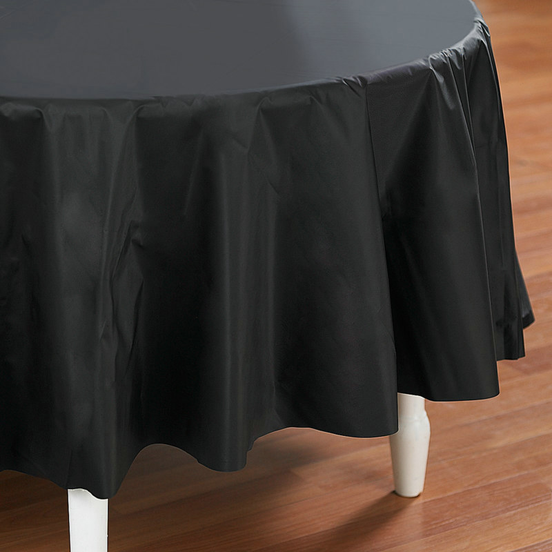 Black Round 84" Tablecover - Click Image to Close