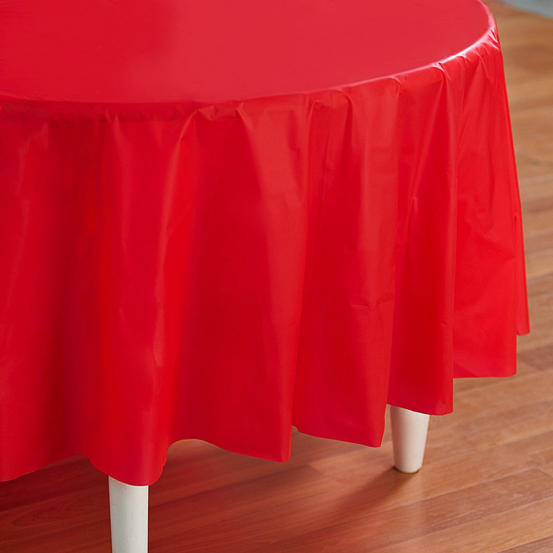 Red 84" Round Tablecover - Click Image to Close