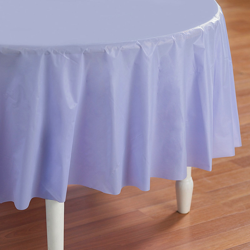 Lavender Round Plastic Tablecover - Click Image to Close